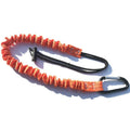Orange 90 cm long elastic safety rope for fishing rod fall protection.