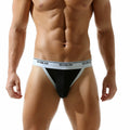 Men's low waist cotton briefs in white, black, blue grey and cyan colours.