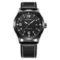 Men's retro automatic mechanical watch with leather strap and 12mm case