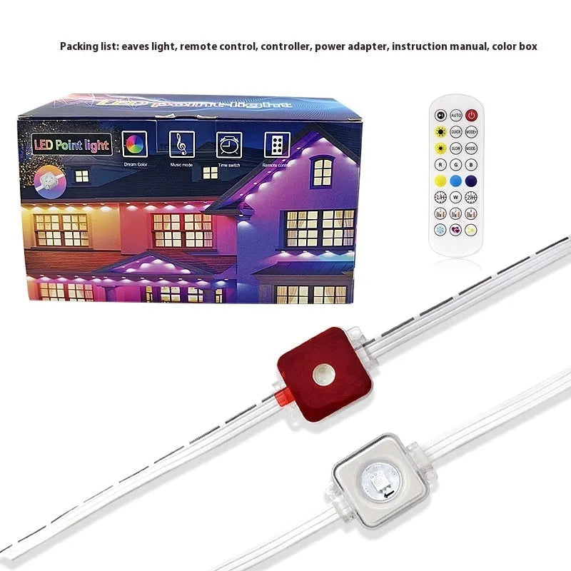 Outdoor string lights with planets design and remote control for colour changing effects