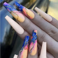 Ballet wave line design nail stickers with jelly glue adhesive in decorative packaging