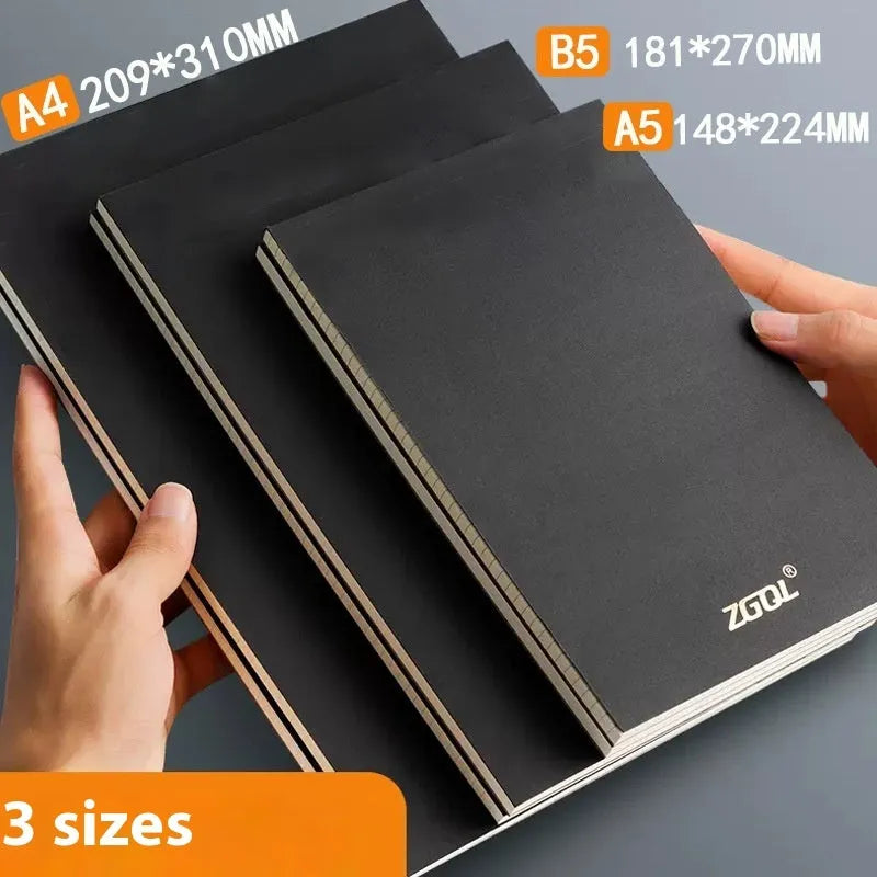 Writing pads in A4 A5 B5 sizes with 80 sheets, available in lines grid or blank page styles