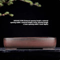 Handmade rectangular purple clay flower pot with 60x44cm dimensions for plant display