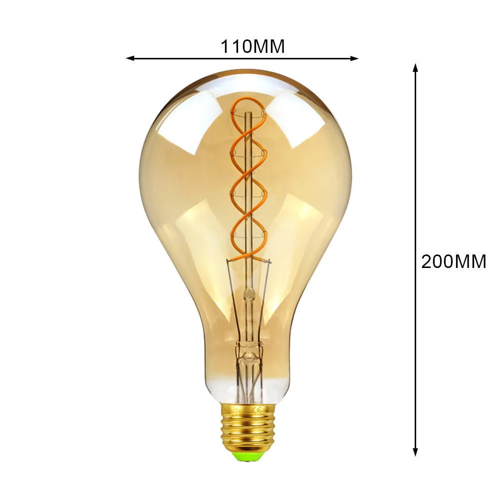 Double helix golden LED soft light strip measuring 110x200mm with decorative spiral design