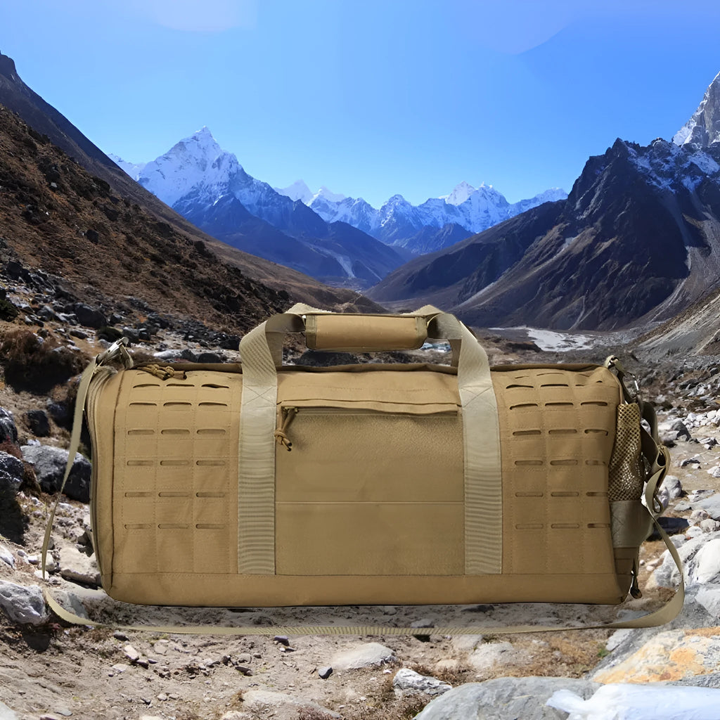 Men's waterproof sports travel bag with air pillow belt in khaki colour