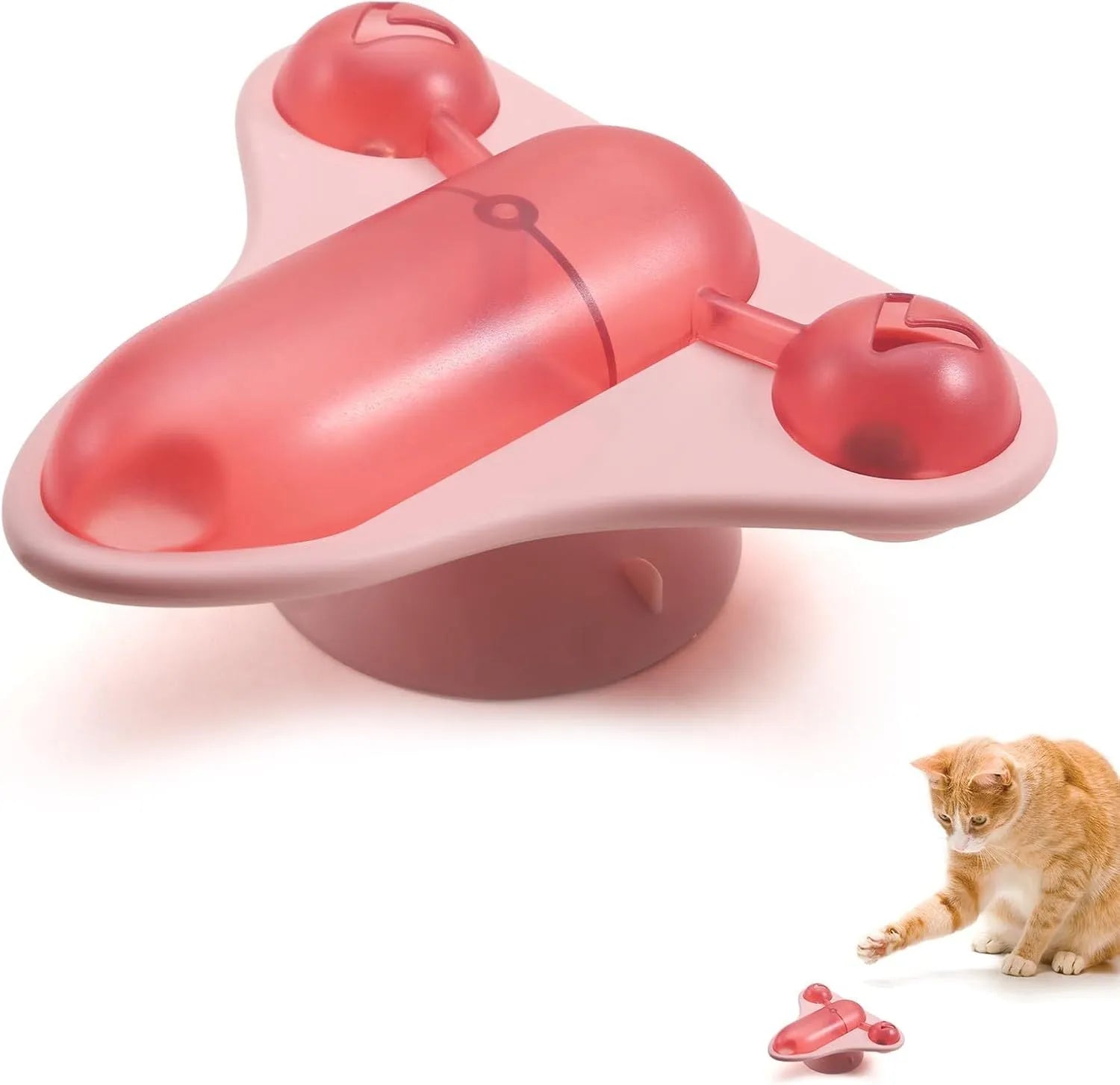 Interactive pet puzzle feeder toy with bell, catnip compartment and airplane-shaped snack cabin