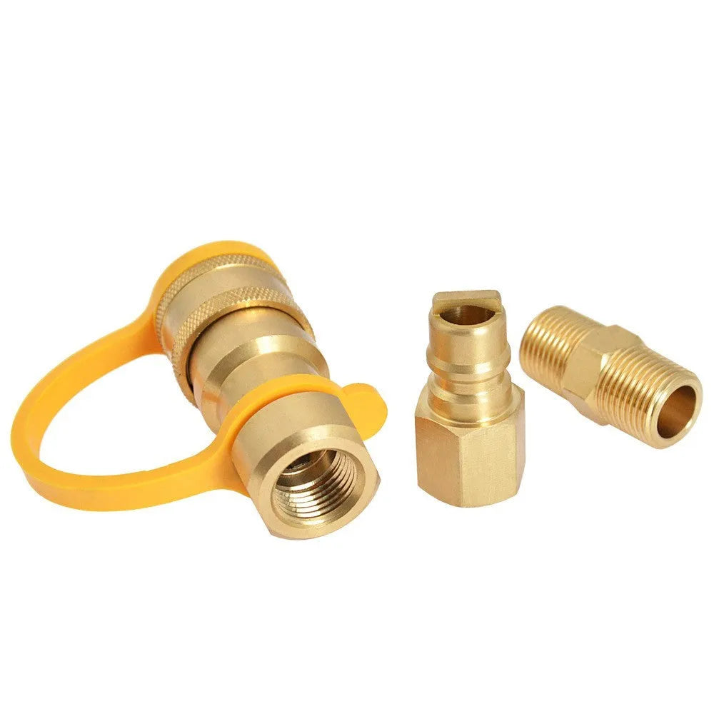 Gold brass gas propane conversion charging connector with 3/8 American thread for tank connections
