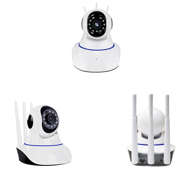 White dome wireless security camera with 1 million pixel sensor for indoor outdoor surveillance