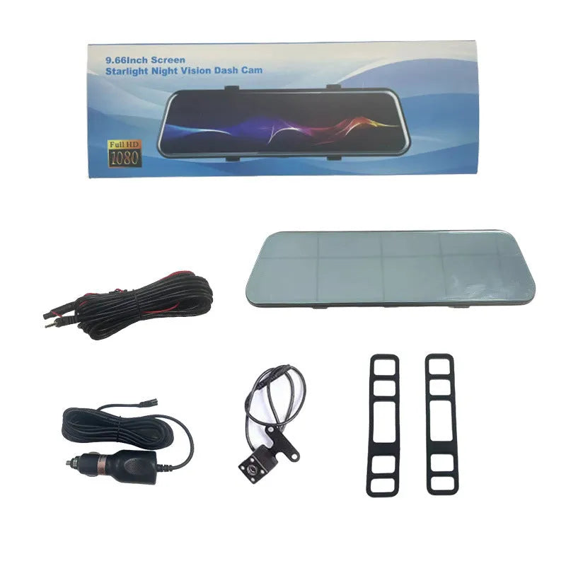 10 inch touch screen streaming video recorder with 9.66 inch display for car dash cam use