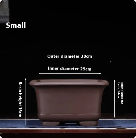 Extra large Chinese style purple clay plant pot for indoor flowers and plants