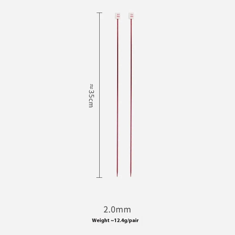 Set of aluminium crochet hooks with silicone grips showing various sizes from 2.0mm to 10.0mm.