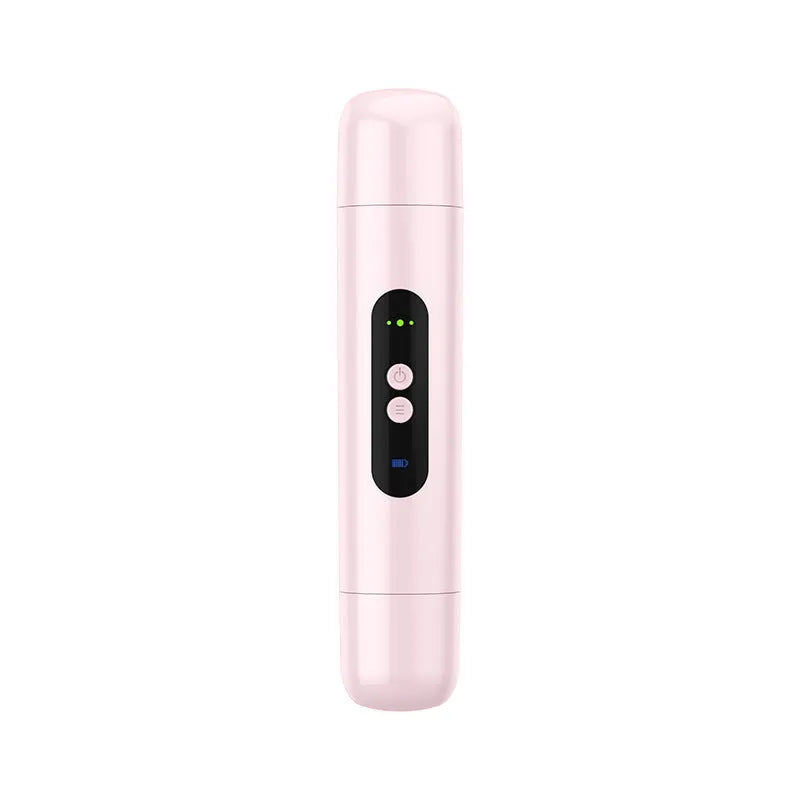 White portable electric depilator for body and armpit hair removal with USB charging cable