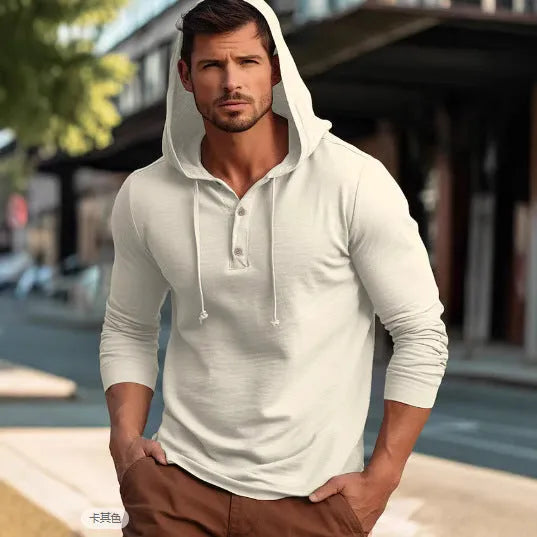 Cotton pullover hoodie in six colours for European and American youth sizing