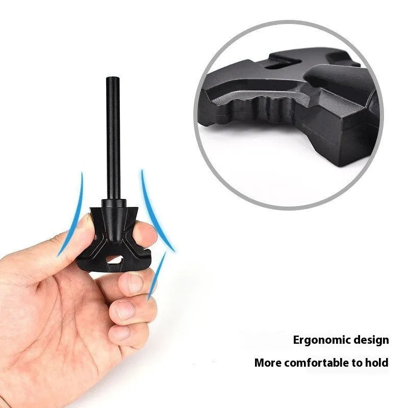 Butterfly-shaped outdoor survival tool with stainless steel bottle opener and fire starter