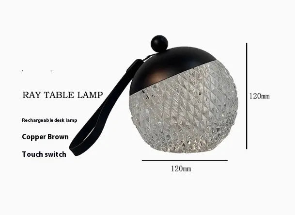 Portable dimmable LED night lamp with touch control in minimalist design, 12cm diameter and height