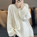 Women's V-neck pullover sweater in viscose fibre available in white or camel colours