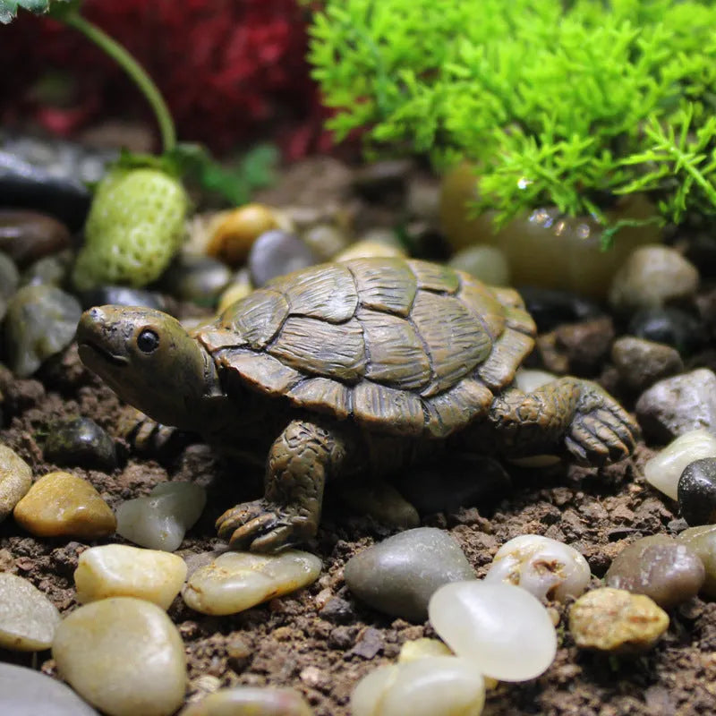 Handcrafted resin turtle ornament for micro landscape and terrarium decoration