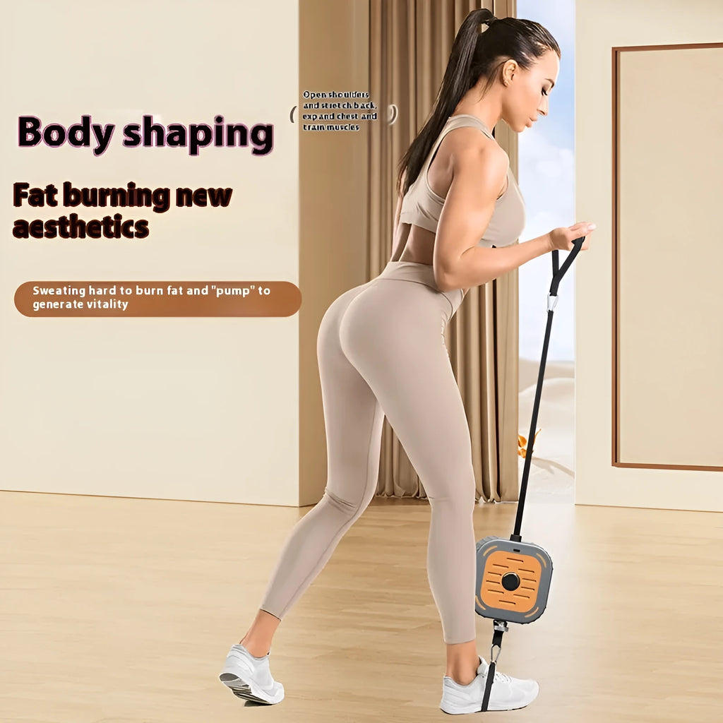 Adjustable power pump chest expander in vibrant orange or navy blue for home strength training