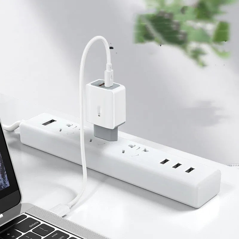 White phone fast charge charger set with UK plug and USB cable