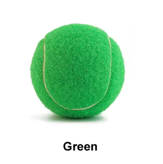 Bright coloured 6.3cm rubber dog toy tennis ball for chew-resistant fetch play