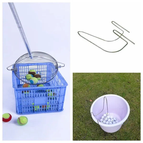 Stainless steel golf ball picker with metallic finish and 0.65 metre length