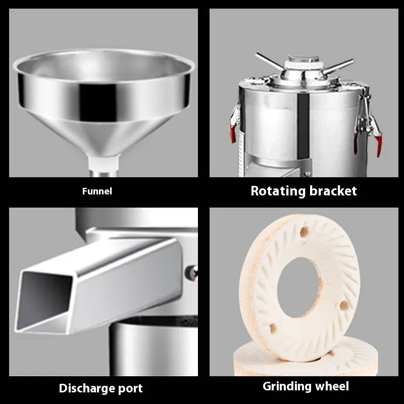 ZX-100Y electric sesame paste grinding machine with stainless steel construction and 100mm grinding wheel