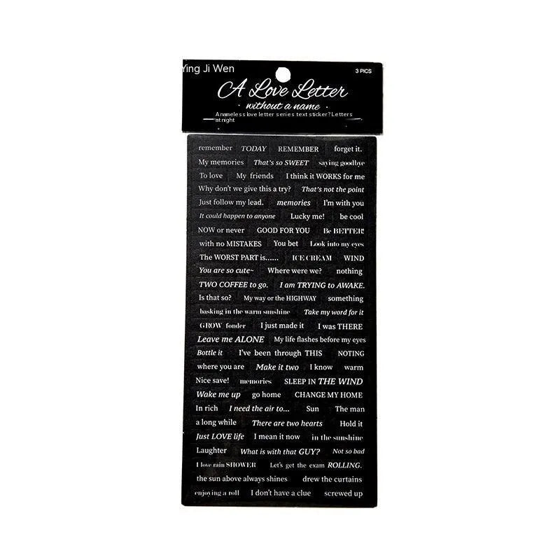 INS style English quotation decorative stickers in four colours on Japanese paper, size 90 by 175 mm