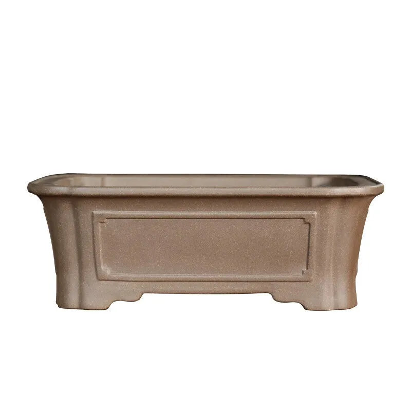 Purple sand rectangular manger planter with corner-cutting design for bonsai display