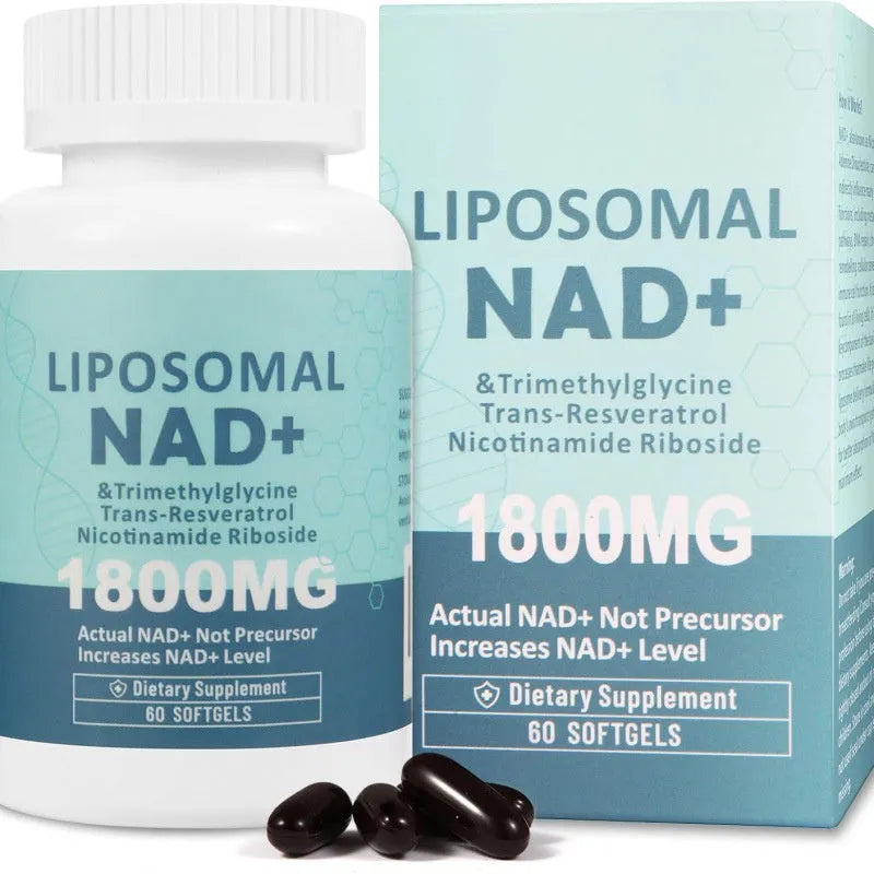 Bottle of NMN gel capsules with 60 or 120 count options