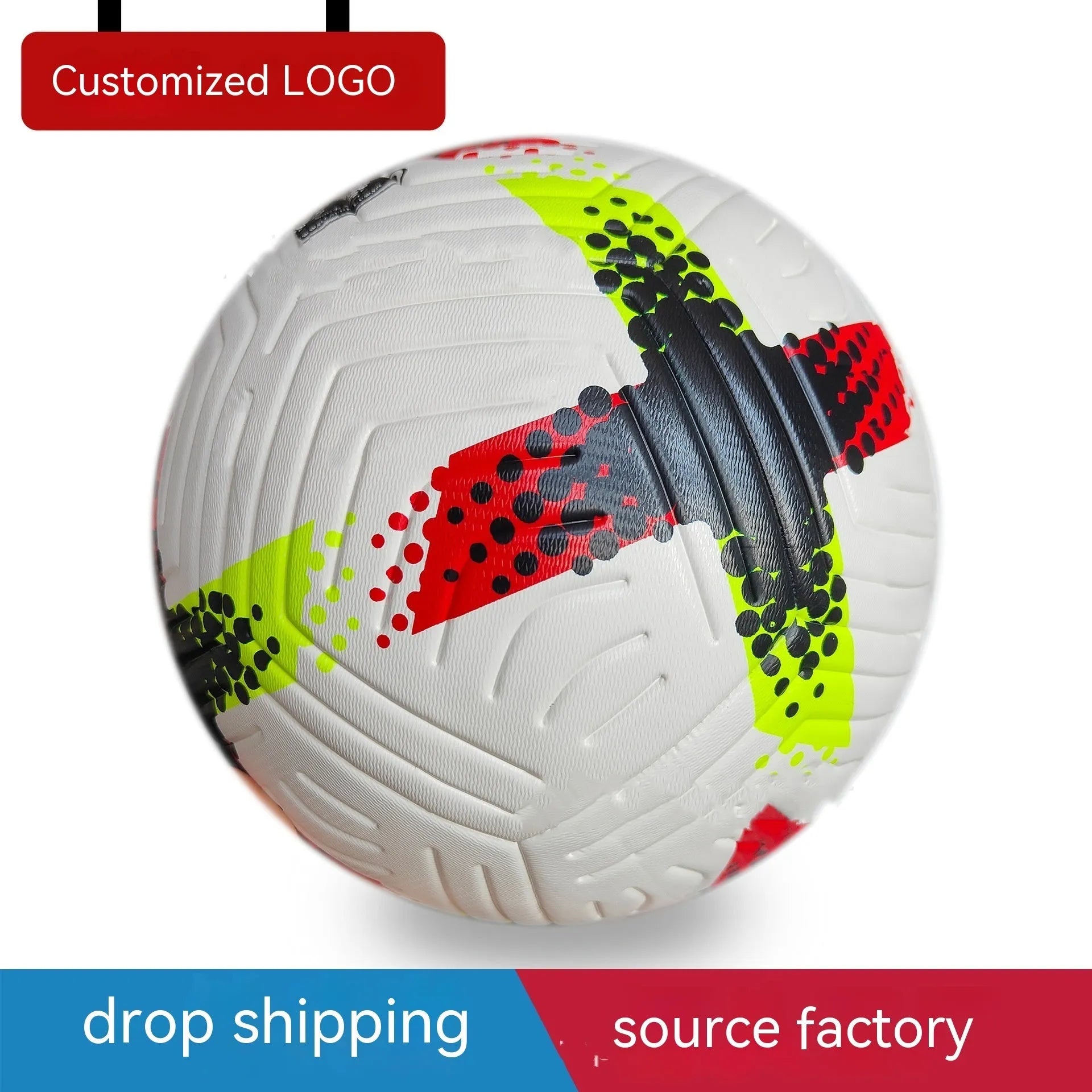 Fluorescent green Size 5 football on grass pitch for club training and matches