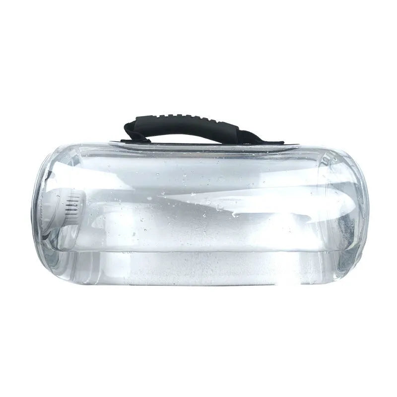 Transparent PVC inflatable water weight bag for portable fitness training.