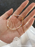 Women's natural pearl bracelet and necklace set in purple and silver colours