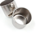 Stainless steel outdoor birdcage feeder in natural colour, shown in three size options.
