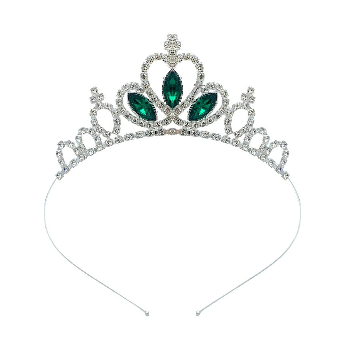 Girl's alloy princess crown with electroplated finish and crystal accents