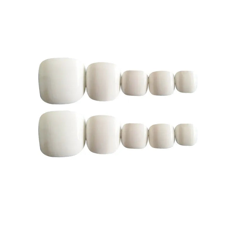Women's starry sky pattern press-on fake nails set with white glue application materials