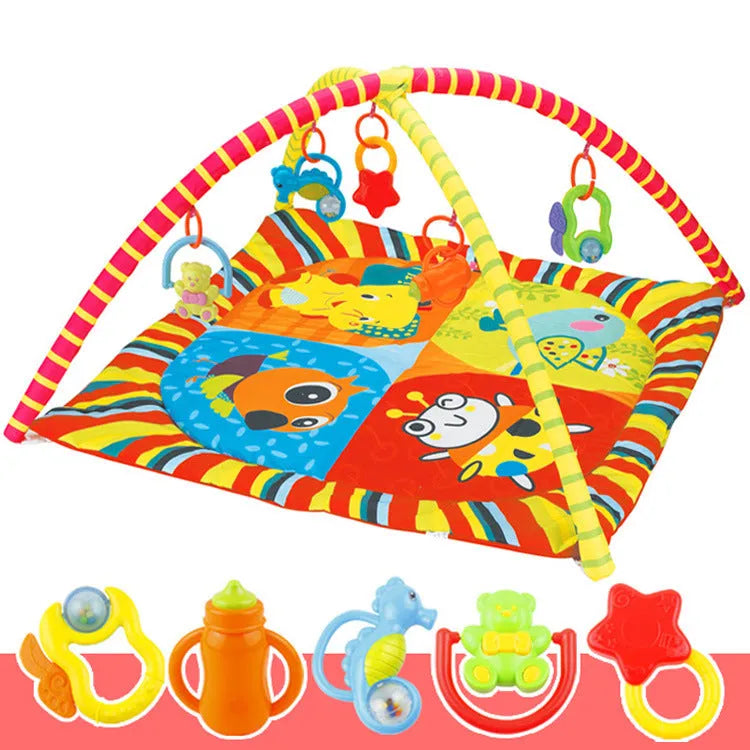 Velvet baby play mat with animal design for crawling and floor games