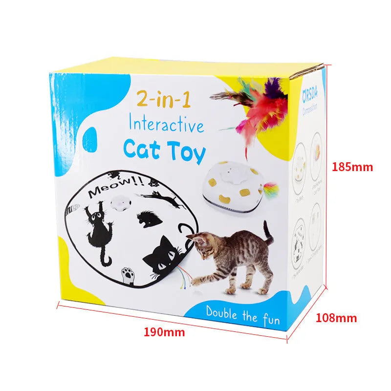 Plastic self-hi relief interactive cat teaser wand toy in picture colour