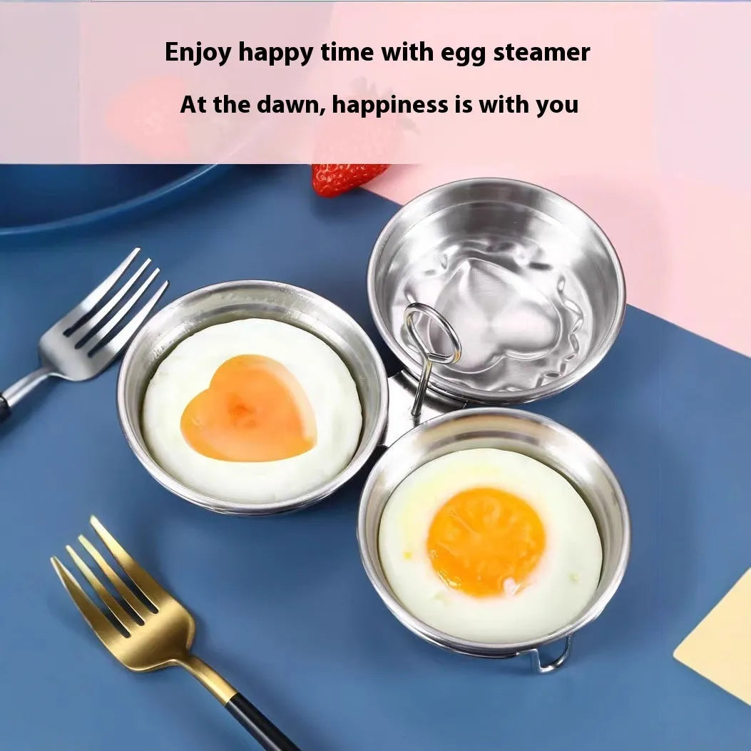 Household mini egg steamer in heart shape and round shape made of stainless steel