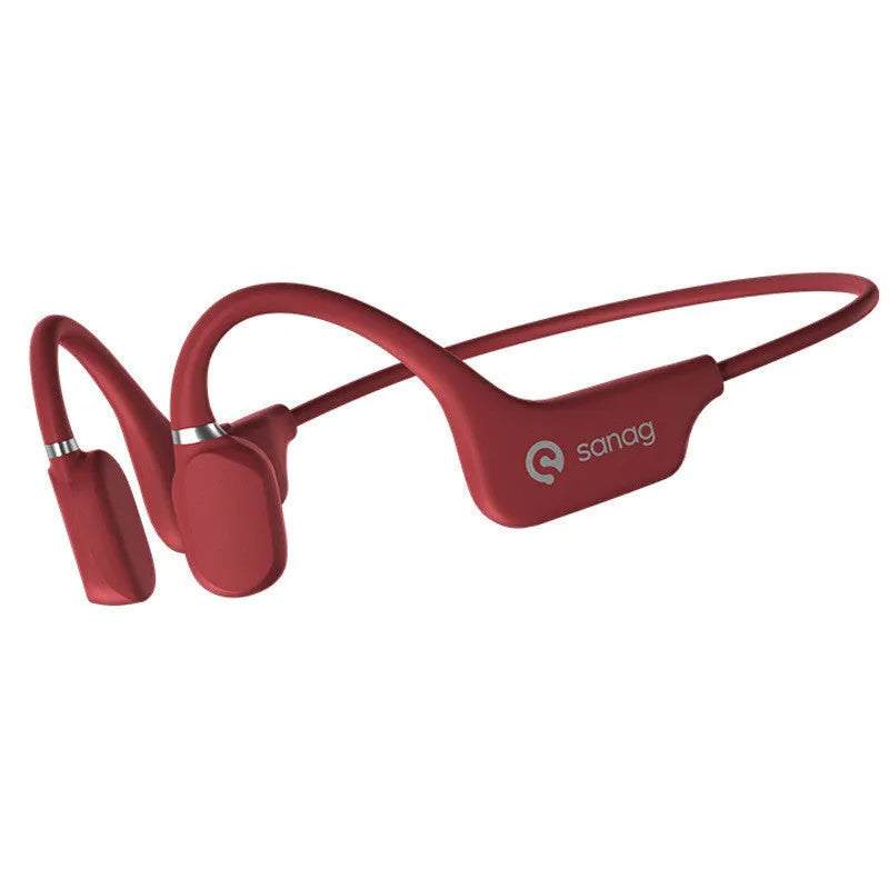 Bone conduction Bluetooth sports headphones in neckband design showing colour options
