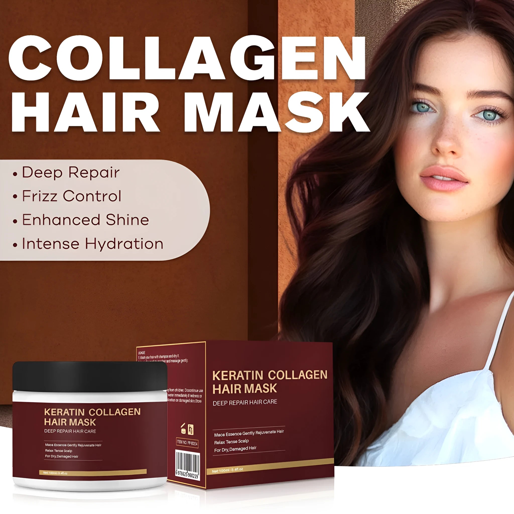 100ml collagen hair mask for moisturising and repairing damaged hair