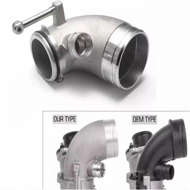 Aluminium alloy 90-degree turbo turbine elbow for modified car lateral engine positioning