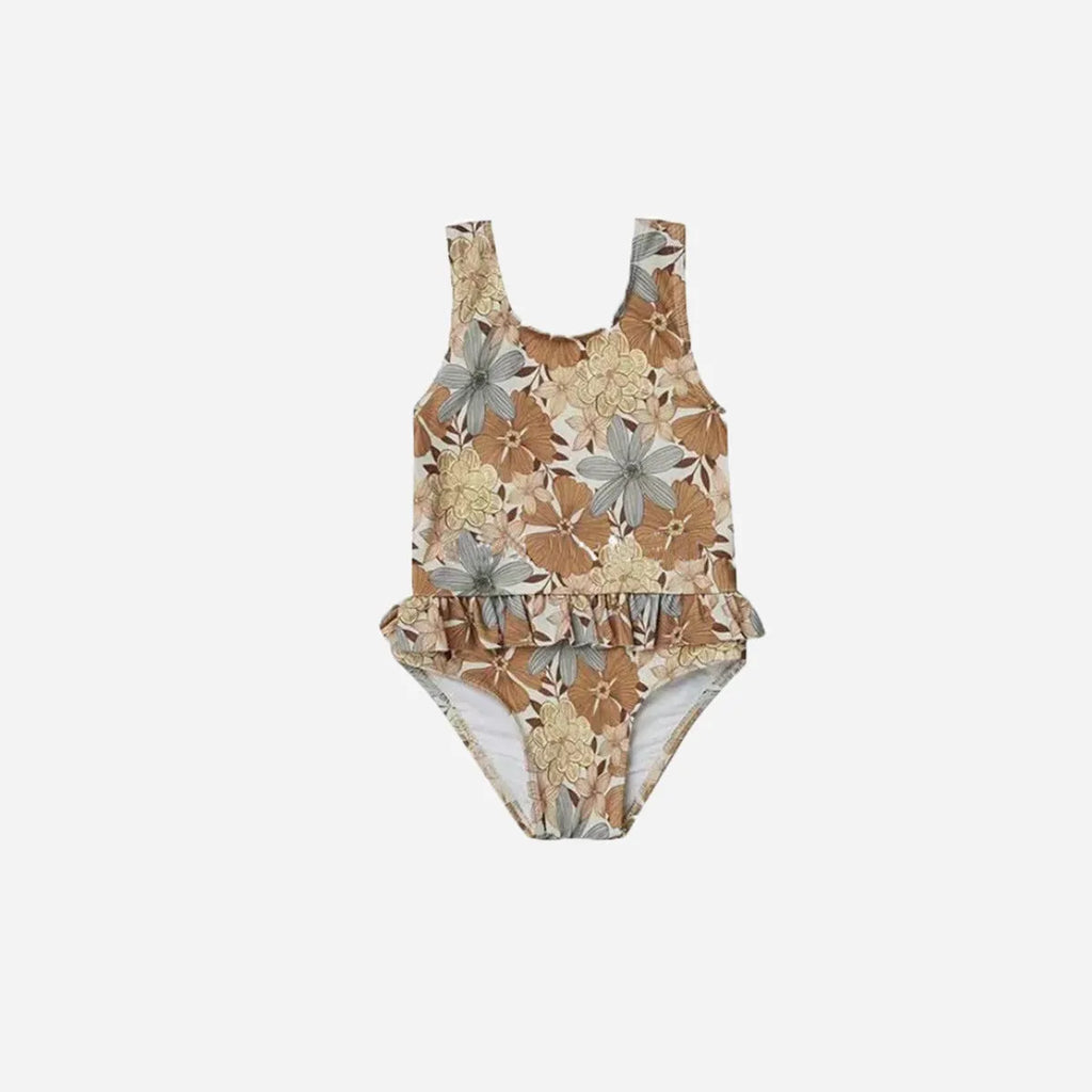 Childrens high elastic sun protection quick-drying one piece swimsuit for girls size 80-130 polyester brief style