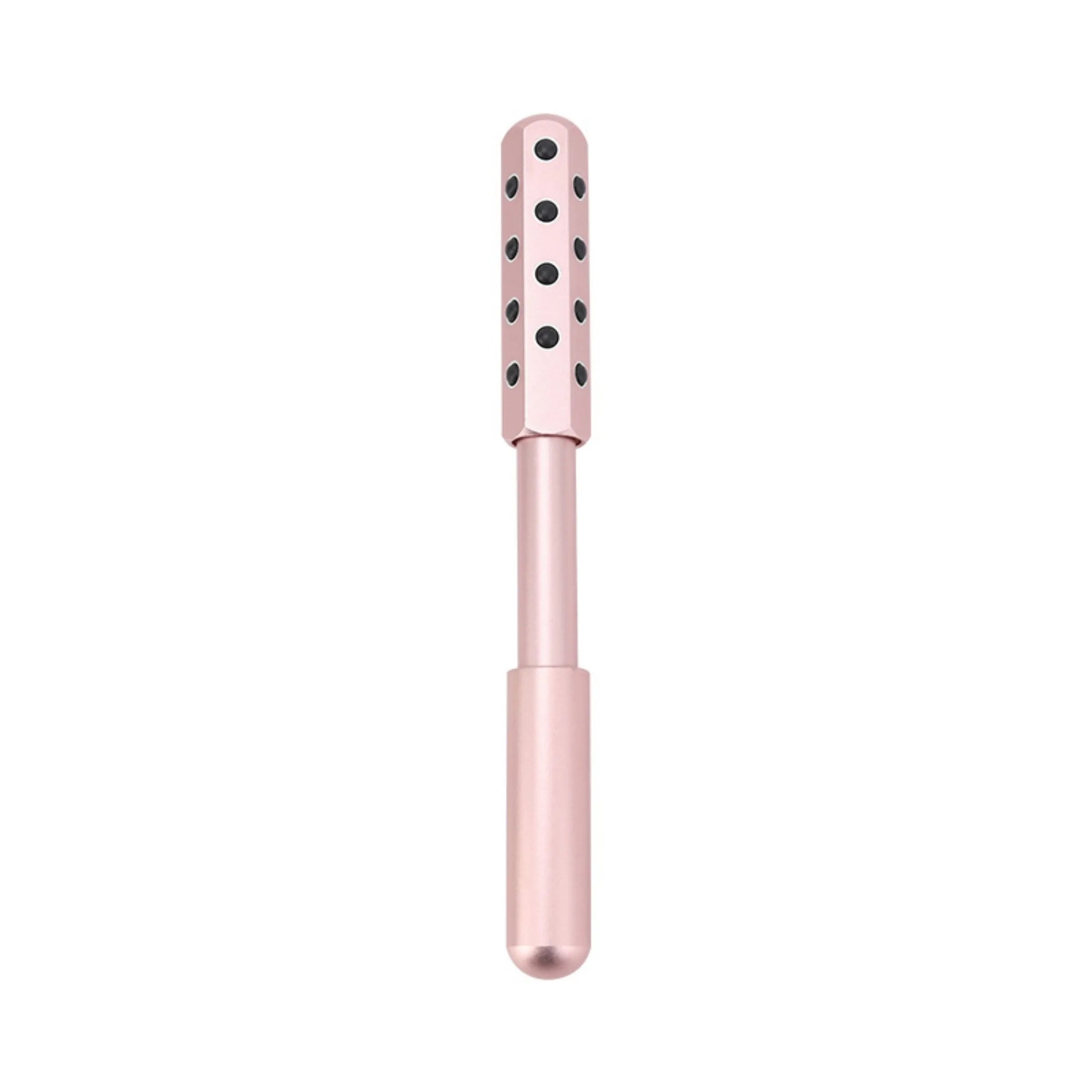 Purple handheld beauty massage roller with germanium particles for facial treatment