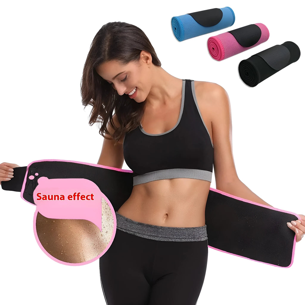 Neoprene lumbar support belt for fitness and running in black, blue, or pink