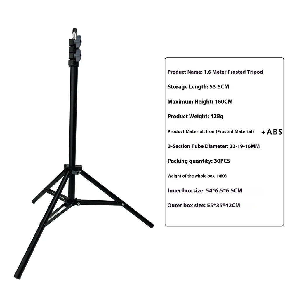 Photography tripod light stand with frosted finish and mobile phone holder