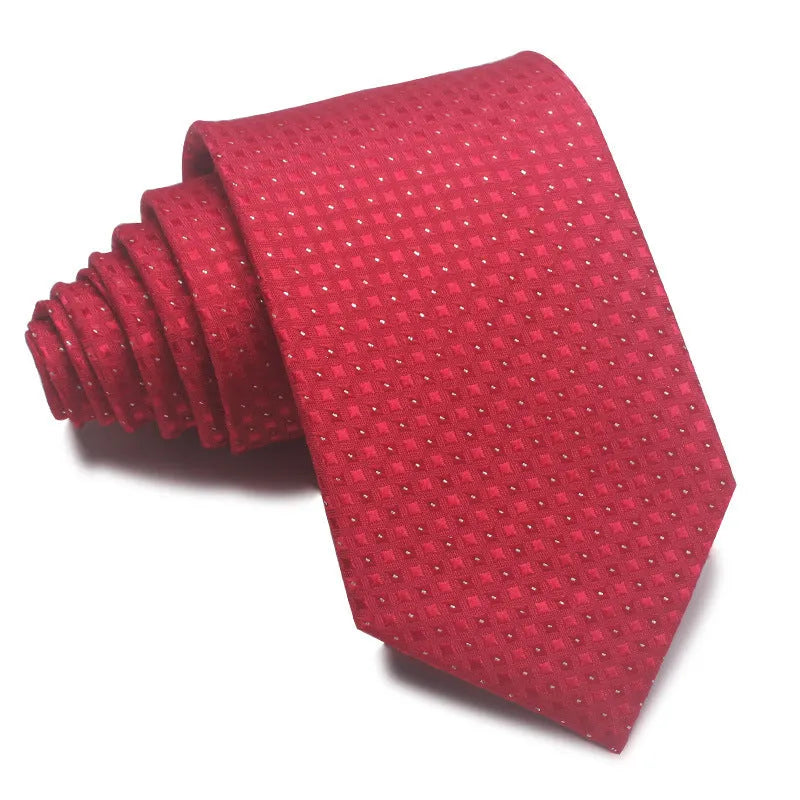 8cm wide polyester jacquard striped business tie in arrow shape for formal office wear
