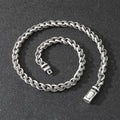 Men's titanium steel keel chain necklace with large hemp flowers chain in antique silver colour