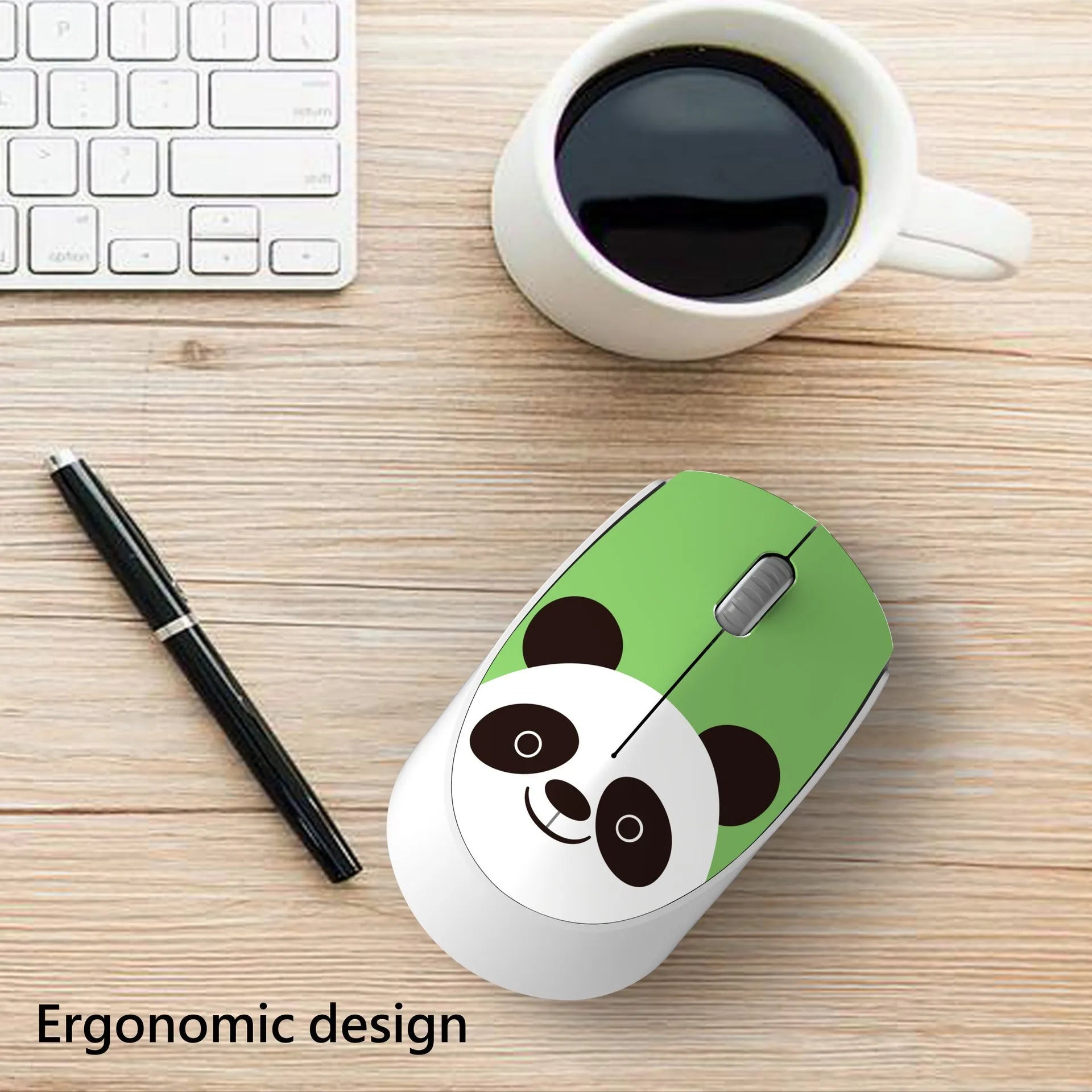 Wireless cartoon animal USB mouse measuring 10.55cm with blue rabbit design