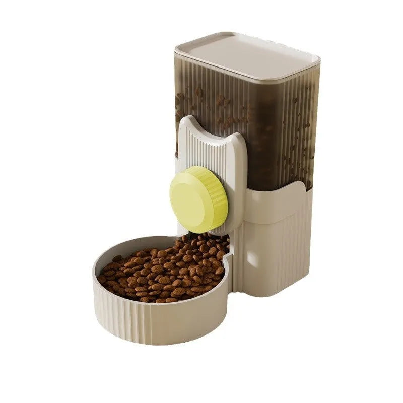 Hanging plastic cat water fountain and automatic dog feeder set in blue with 1000ml capacity