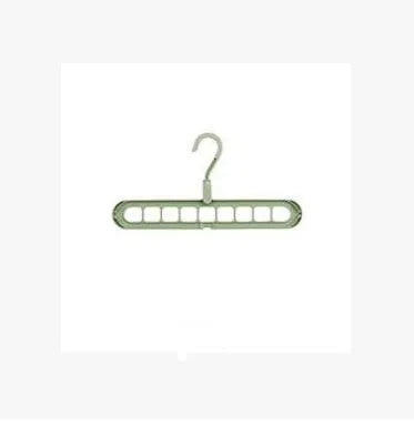 Plastic clothes hanger with rotating hook in assorted colours on white background